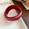 Pulsera Redonda de Acrílico con Degradado Transfronteriza Europea y Americana, Lujo Ligero, Diseño de Nicho de Alta Gama, Joyería de Mano Irregular para Mujeres