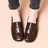 Mocasines Retro de Tacón Bajo con Suela Blanda Estilo Británico para Mujer, Nuevos Planos Versátiles Primavera/Otoño, Zapatos Pequeños de Cuero con Tacón Grueso Suave para Viajar