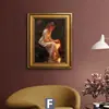Arte de pared para sala de estar de estilo retro francés, pintura decorativa de pared de fondo para sofá de nicho de alta gama estilo americano con figuras perladas clásicas