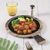 Plato negro de melamina plato de plástico para comida occidental plato plano plato péndulo restaurante bandeja para pizza bistec plato para barbacoa comercial