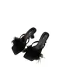 Sapatos de Salto Alto com Bico Quadrado da Moda Francesa Verão 2025, Sandálias de Pelo para Mulheres, Chinelos Versáteis Novos Estilo Fada
