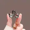 Pinza de clip para el pelo con forma de lazo de cristal tamaño pequeño 2024 nuevo clip para el flequillo clip lateral para el pelo de mujer clip para la frente clip para el tocado del pelo