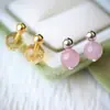 Pendientes de Plata de Ley S925 Chapados en Oro Cristal Rosa Claro Citrino Pendientes de Lujo Accesible Artesanía Exquisita