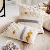 Funda de almohada decorativa de estilo étnico, color blanco cremoso, estilo bohemio marroquí, para sala de estar, sofá, ventanal, almohada de cintura