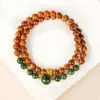 Pulseira Empilhada de Jaspe Natural com Círculos Duplos, Pulseira de Contas da Sorte de Jaspe Hetian, Joias de Contas para Mulheres para Paz e Alegria