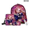 Conjunto de Tres Piezas Temático de Película 3D Nuevo para Grupo de Chicas Transfronterizo: Mochila, Bolso de Hombro, Estuche con Estampado para Estudiantes