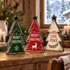 Navidad Árbol de Navidad Rústico Juego de Tres Piezas de Madera Adornos Navideños Centro de Mesa Decoración de Escritorio Adornos de Madera