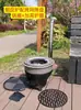 Parrilla de barbacoa de hierro fundido para patio, soporte para fuego de carbón casero, soporte para barbacoa de balcón de villa, placa de parrilla de carbón engrosada para exteriores
