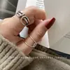 Anel Larga Corrente Knotted Wrap-Around Estilo Coreano e Japonês Dongdaemun para Mulheres, Anel Corrente Aberto Vintage Tendência para o Dedo Indicador