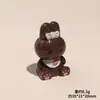 Conejo de Dibujos Animados en 3D con Lazo Muñeca de Resina DIY Decoración para Coche Escritorio Adornos Accesorios para Llavero Material