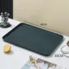 Conjunto de bandejas retangulares grandes nórdicas para uso doméstico, conjunto de xícaras de chá, bandeja de servir e prato de frutas de plástico moderno e criativo