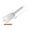 Espátula para panqueques de acero inoxidable, espátula para cocinar teppanyaki, espátula de mano para panqueques y bistecs, espátula para pizza, herramienta específica para la cocina