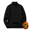 Otoño e Invierno Nuevo Tejido de Punto Grueso de Cuello Alto para Hombre Negro Texturizado Forro Polar Engrosado Interior Cálido Tejido Base