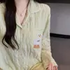 Pijama fofo estilo menina com gola de algodão nuvem e bojos embutidos, confortável e amigo da pele, conjunto preguiçoso para usar em casa
