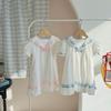Ropa Infantil Estilo Coreano Verano 2026 Estilo Universitario Estilo Marino Vestido para Niñas con Solapa Vestido de Manga Corta para Bebés