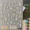 Pegatinas para Uñas de Abeja, Mariquita y Flor Pequeña Transfronterizas, Pegatinas Florales Frescas para Uñas con Lámina Dorada en Relieve 3D, Estilo Sl