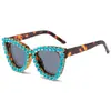 Gafas de sol de diamante de montura grande nuevas europeas y americanas gafas de color caramelo gafas de sol de moda para mujer fiesta disparos en la calle gafas decorativas