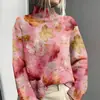 Otoño e Invierno Versátil Europeo y Americano Transfronterizo Amazon Nuevo Modelo E127 Suéter de Punto para Mujer Cuello Alto