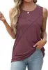 2026 Moda Feminina Europeia e Americana Amazon Transfronteiriça Novo Estilo de Verão Regata de Gola Redonda com Design Único Irregular Sem Mangas Top Feminino