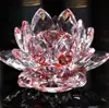 Enfeite de Centro de Mesa Flor de Lótus de Cristal para Templo, Sala de Estar, Mesa de Escritório, Decoração de Armário de Joias, Pequeno Enfeite Artesanal em Estilo Chinês
