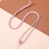 Cordón para collar de corazón de melocotón de tres pétalos de color degradado, cordón de accesorio DIY hecho a mano, cordón ajustable de nailon de alta calidad para collar