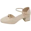 Sandalias de mujer transfronterizas de comercio exterior, nuevos zapatos de tacón alto para primavera y verano, zapatos de verano para mujer de moda para exteriores para combinar con faldas, zapatos de vestir individuales antideslizantes para estudiantes