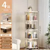 Estante giratória de 360 graus, estante de canto para sala de estar, prateleira de armazenamento de chão, embutido na parede, armário de armazenamento móvel