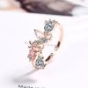 Anillo para Mujer Estilo Coreano Pequeño Fresco Lindo Dulce Lazo Gotas Diamante Simple Anillo Abierto