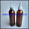 Garrafa transparente preta e branca com tampa pontuda 240ml, garrafa de tampa pontuda, frasco de cola, frasco de óleo essencial, frasco de óleo com tampa pontuda, frasco de pasta colorida, frasco de fragrância