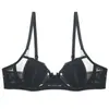 Conjunto de Lencería Sexy de Encaje Estilo Francés Verano Delgado Orejas de Conejo Tallas Grandes para Busto Grande, Minimizador y Anticaída