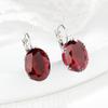 Nuevos pendientes de botón con incrustaciones de zafiro multicolor de 12 x 16, superventas, estilo europeo y americano, con hebilla para la oreja para mujer, joyería para la oreja