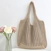 2025 Nova Bolsa Tote de Grande Capacidade Bolsa de Praia Bolsa de Tricô Bolsa Vazada Estilo Boêmio Bolsa Tecida Bolsa Feminina