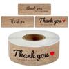 Decoração de panificação para festival 1x Adesivo de etiqueta de coração feito à mão em papel Kraft natural redondo de 3 polegadas