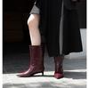 Botines de Tobillo de Tacón Fino Puntiagudos Retro de Comercio Exterior para Mujer Otoño e Invierno Nueva Llegada Botas de Tacón Único Nueva Llegada 2024 Botas de Tacón Medio de Moda Versátiles Moda
