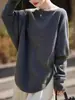 Suéter tejido de estilo casual transfronterizo europeo y americano, nuevo modelo de otoño e invierno, hombros descubiertos, jersey oversized, prenda exterior holgada para mujer