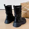 Botas Martin de suela gruesa color café estilo británico para mujer, 2026 nuevo verano y otoño, plegables, doble uso, de media caña, moda, botines cortos