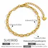 Collar Básico de Acero Inoxidable con Cruz Modelo Clásico Versátil Cadena de Corazón Broche de Nariz de Cerdo Chapado en Oro Real de 18K Collar Impermeable