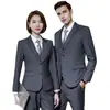 Estilo Roupa de Trabalho Conjunto de Terno para Gerenciamento de Propriedades Blazer Uniforme Masculino Roupa Formal Cinza Negócios Sem Ferro Profissional Deslocamento