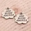 16X15mm 1.73g Color Bronce Antiguo Exportación Más Vendido Colgante God Bless America