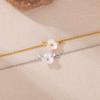 Versión coreana de la nueva pulsera de acero de titanio para mujer, moda, personalidad, nicho, diseño que combina con todo, accesorios de circonita de flores, joyería de acero inoxidable