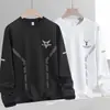 Sudadera de hombre para primavera y otoño, talla grande, versátil, holgada, casual, moderna, jersey de cuello redondo, gruesa, camisa base elegante