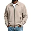 Chaqueta de Waffle con Cuello para Hombre 2026 Transfronteriza para Deportes al Aire Libre Chaqueta con Cremallera para Motocicleta
