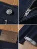 Jeans Clássico Original Lavado com Enzima de Vaca Antidesbotamento Outono e Inverno Cor Original Denim Versátil Casual Business Reto Slim