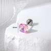 Henson Aretes de Cristal Brillante Dulce Luz de Luna Cuadrado Gordo Recubierto de 6 mm Varilla Delgada Acero Titanio Tornillo Oreja Caracol Uña Hueso Blando