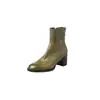 Botines Chelsea versátiles de piel de vaca lavada de alta calidad para el día a día 2026 Otoño/Invierno Tacón grueso tacón alto punta redonda botines de piel auténtica para mujer