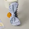 Pinza de Plátano de Tela Fresca y Dulce Estilo Universitario para Mujer con Lunares Florales y Lazo, Adecuada para el Trayecto Diario y Peinados Recogidos de Cola de Caballo