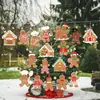 Placa de Jardim de Homem de Gengibre de Natal, Placa Decorativa Externa de Homem de Gengibre, Placa Impressa em UV de Alta Definição