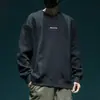 Sudadera con cuello redondo holgada y pesada de estilo americano de moda para primavera y otoño 2026, suéter liso de estilo japonés para jóvenes hombres