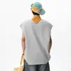 Chaleco Desestructurado de Patchwork de Algodón de Aire de 300g para Hombre Verano 2025 Camiseta sin Mangas de Corte Limpio Top Deportivo