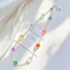 Collar de Cadena para Clavícula con Diseño Dopamina de Verano, Aguamarina Imitación, Cristal Blanco Natural, Amarillo Limón